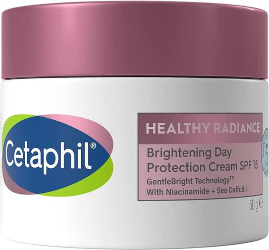 Cetaphil Day Cream SPF 15, 50g, Healthy Radiance Brightening Face Moisturiser For Hyperpigmentation, With Niacinamide