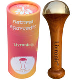 Livronic Kansa Wand Massager with Teak Wooden Handle, 4.5 cm Bronze Cup