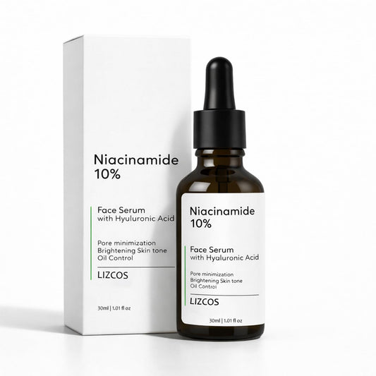 LIZCOS 10% Niacinamide Face Serum with Hyaluronic Acid, Vitamin C & E, 30 ml