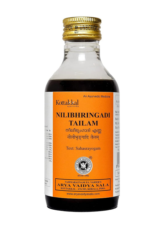 Kottakkal ayurveda® Nilibhringadi Tailam - 200 ml, Enriched With Natural Ingredients, Helps to Improve Quality of Hair
