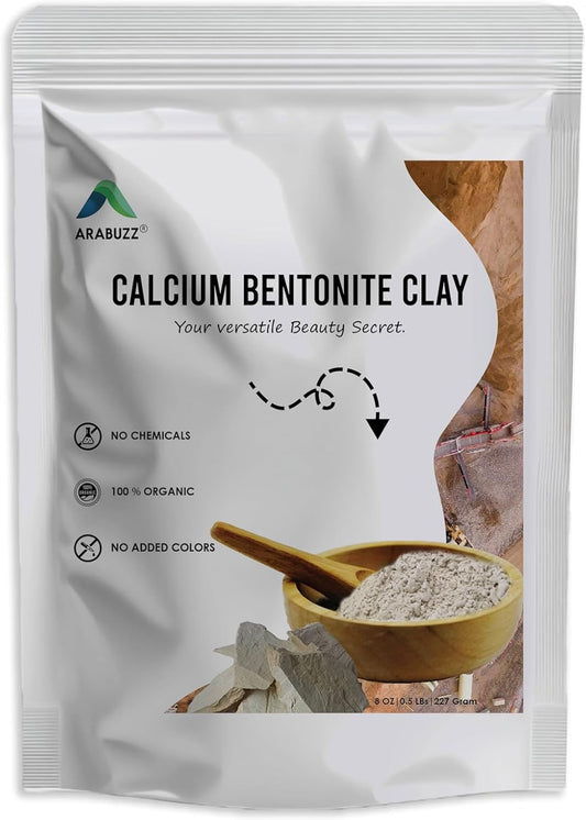 Arabuzz Calcium Bentonite Clay Powder 227 gm | Natural Clay for Face Masks