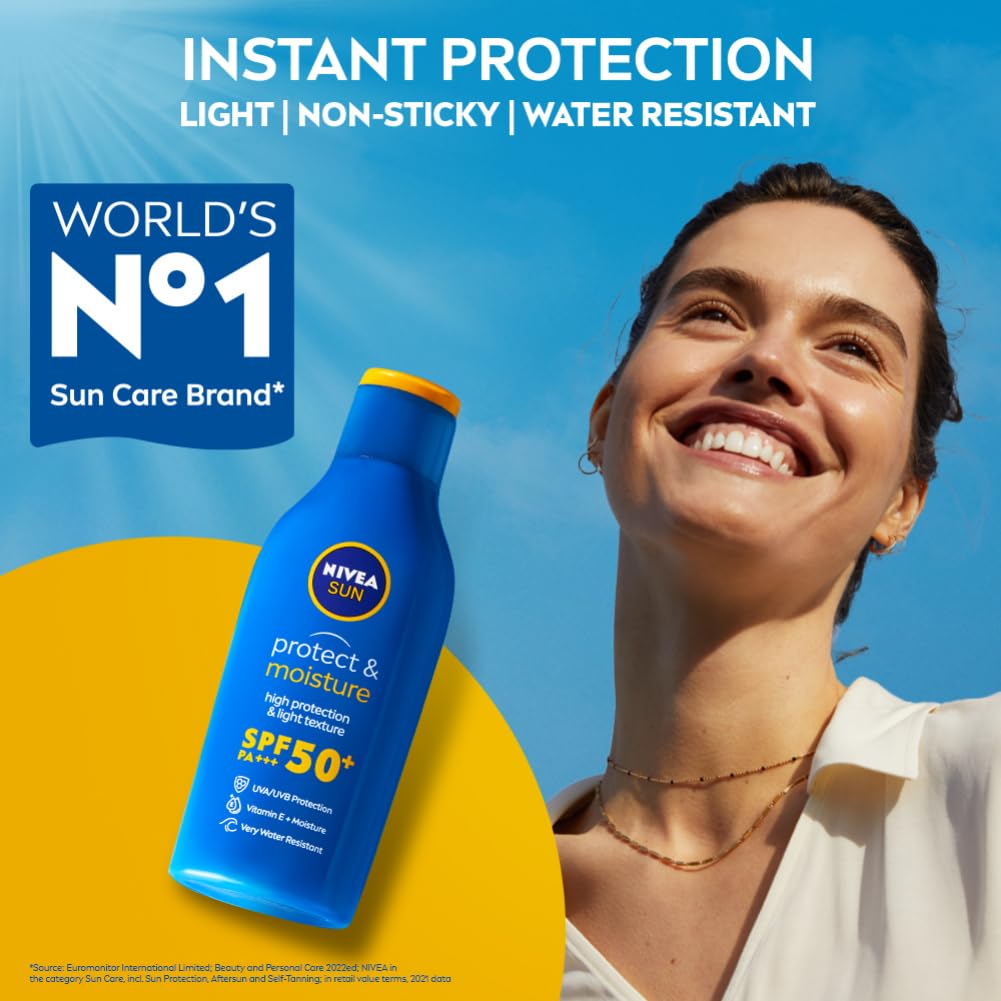 Nivea Sun Protect And Normal Moisture Spf 50 Advanced Sunscreen, Pa+++ Uva - Uvb Protection, 125 ml