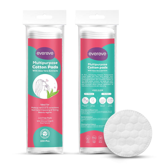 Evereve Multipurpose Cotton Pads, 200 Pcs, Pack of 4