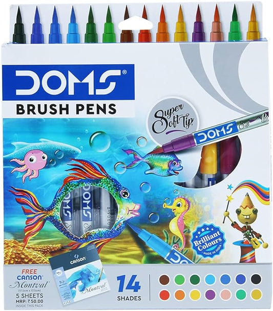 DOMS Brush Pens Display Box 14 Shades