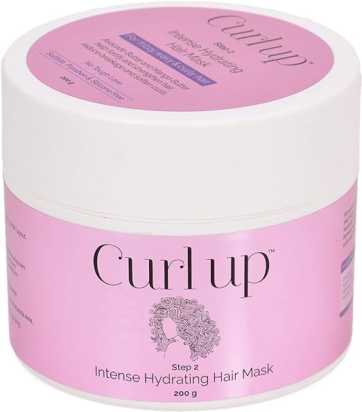 Curl Up Intense Hydrating Hair Mask - Deep conditioner for Curly Hair - Sulphate Paraben And Silicone Free - 200g