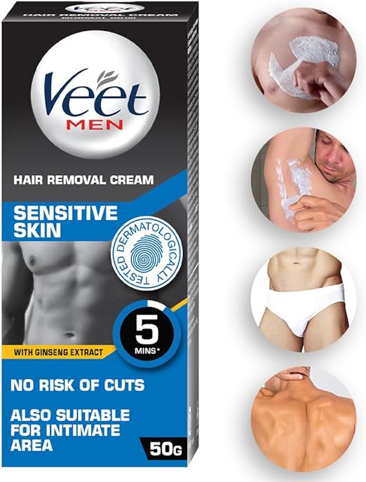 Veet Hair Removal Cream for Men, Sensitive Skin - 50g