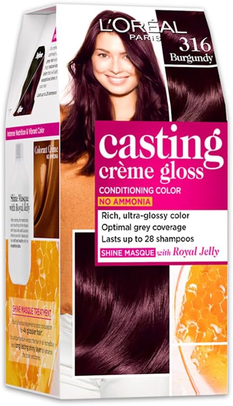 L'Oreal Paris Casting Creme Gloss Hair Color, Burgundy 316, 87.5g+72ml