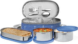 Milton Corporate Lunch Stainless Steel Containers Set of 3, Blue