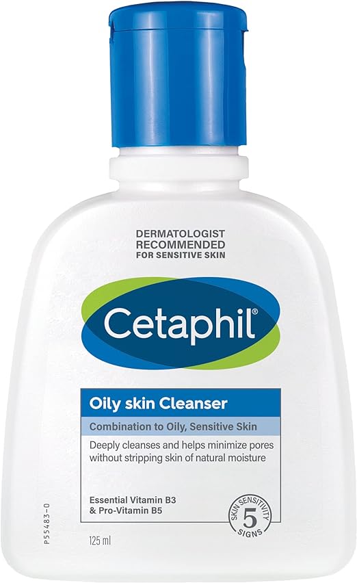 Cetaphil Oily Skin Cleanser, Foaming Face & Body Wash for Men & Women, Combination to Oily and Sensitive Skin, Unscented, 125ml