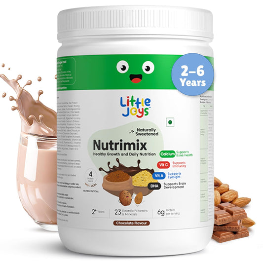 Little Joys Chocolate Nutrimix Powder, 2-6 Year, with 24 essential Vitamin & mineral, 6 gm protein per serving, 350 gm