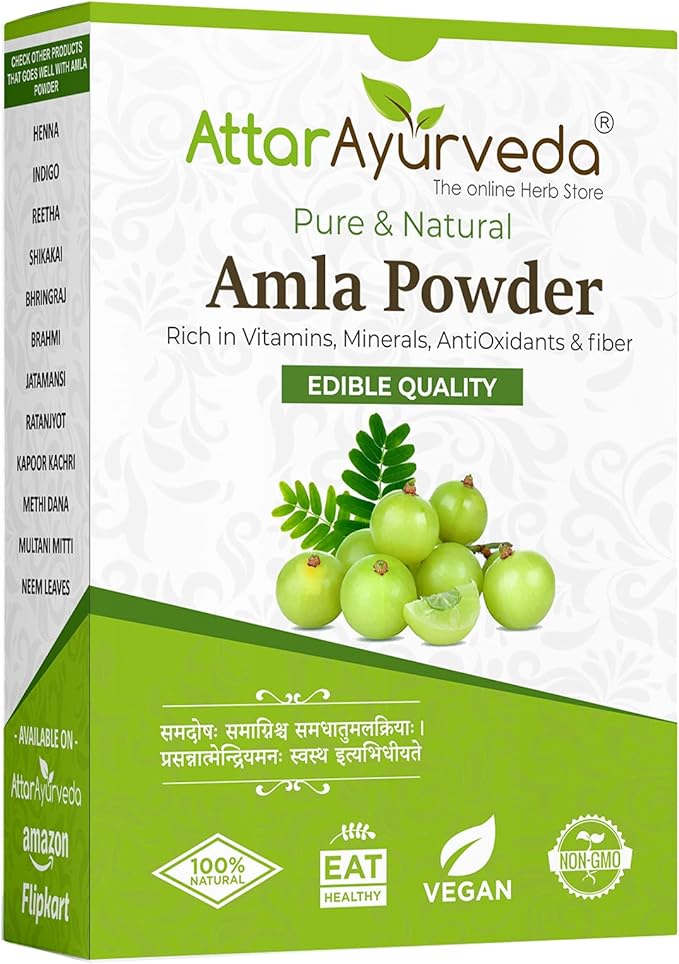 Attar Ayurveda Pure Amla Powder For Hair Growth | 100% Natural, No Preservatives (250 Gram)