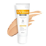 UV Doux Tinted Mineral Sunscreen SPF 50 PA+++ | No White Cast | Zinc & Iron Oxide | Water Resistant | Benzene-Free | Universal Tint for Sensitive Skin | Broad Spectrum 100% Mineral | Safe for Kids 3+ | 50 g