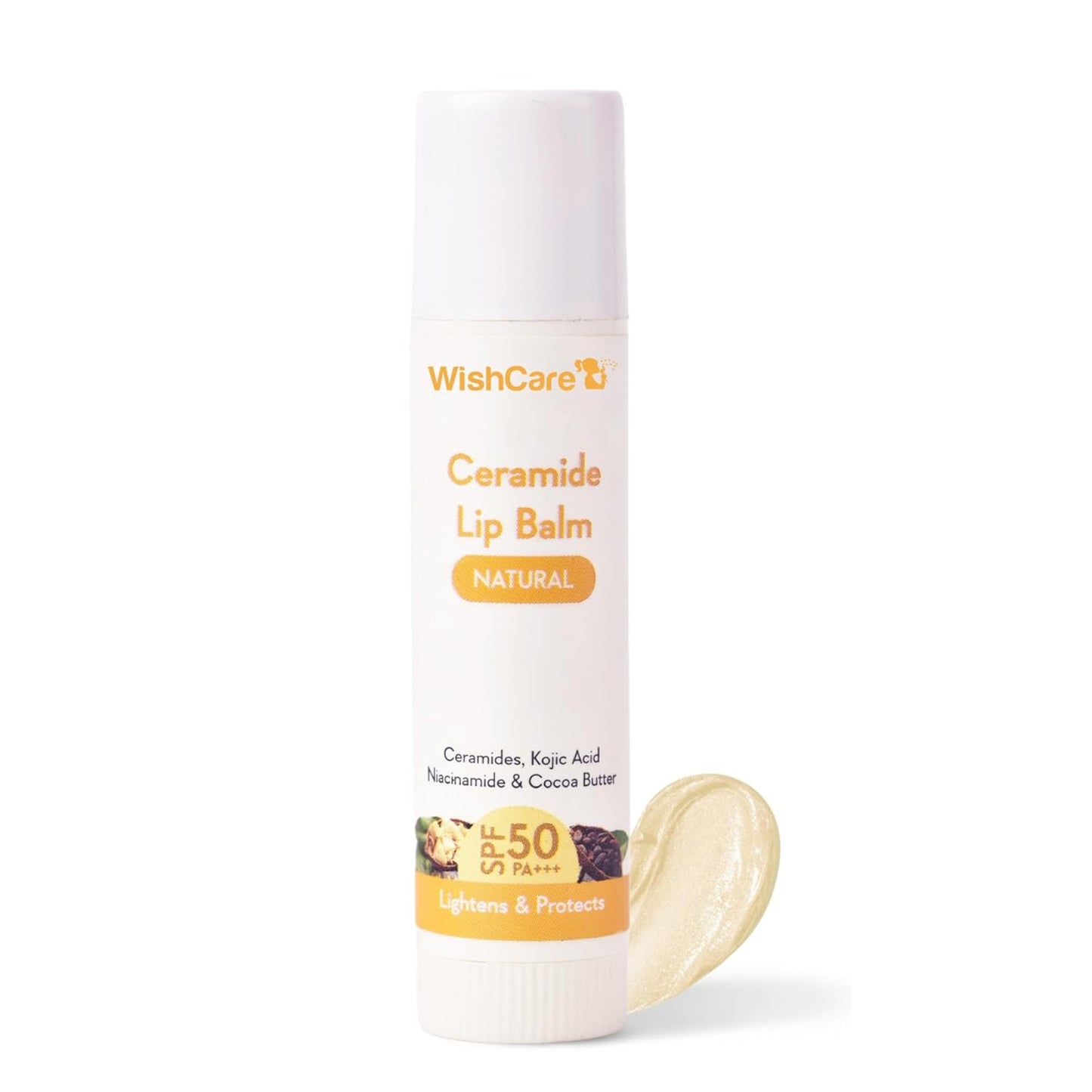 WishCare Ceramide Lip Balm with SPF50 PA+++ - Kojic Acid & Niacinamide, 5 gm