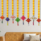 JH Gallery Handmade Artificial Marigold Fluffy Flowers Colorful Woolen Kite Hanging (42 Inches Height Approx.) (10)