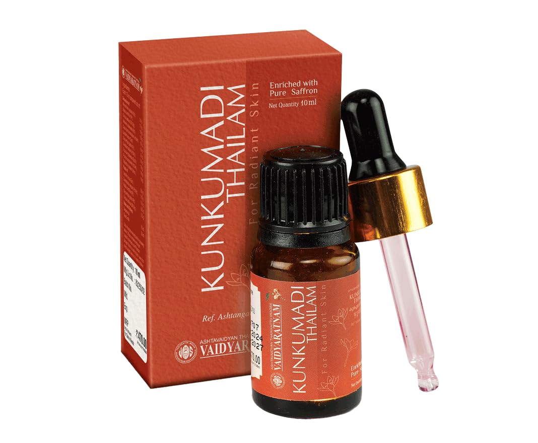 Vaidyaratnam Kunkumadi Thailam | Ayurvedic Facial Oil for Radiance, Pigmentation, 53 ml