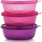 Tupperware Plastic Pink, Purple Leftover Bowl Set Storage Food Containers (600Ml X 3Pcs)