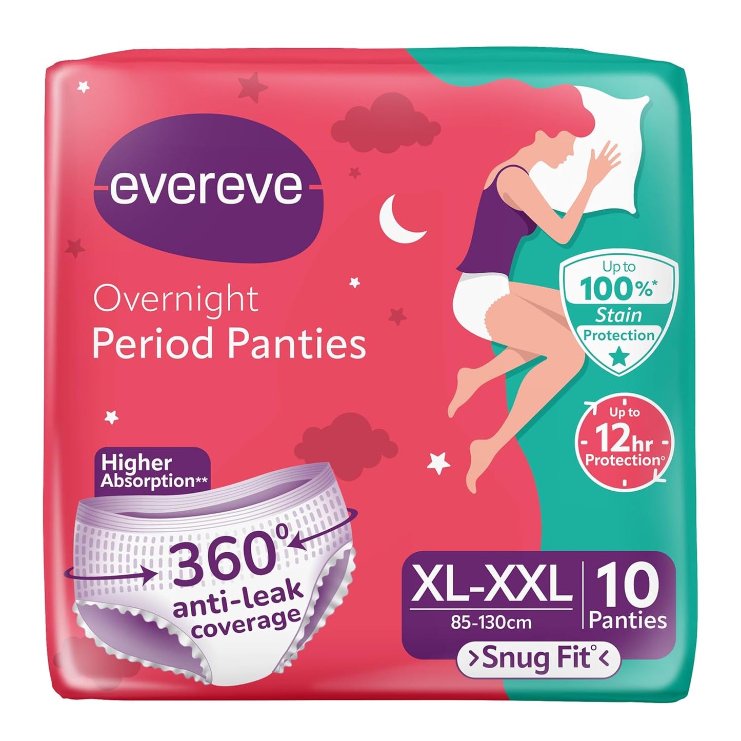 Evereve Period Panty For Girls & Women, (XL-XXL), 10 Pcs