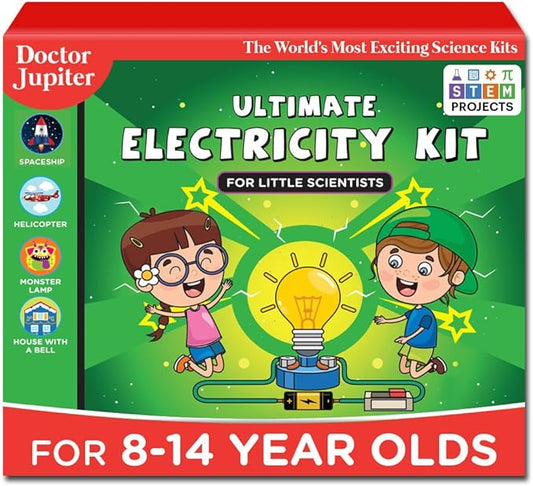 Doctor Jupiter Electricity Kit | Science Project Kit | Electronic Circuits | Toys For Kids Age 7-14