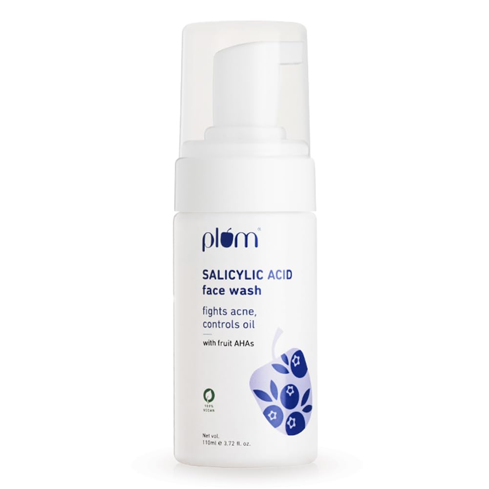 Plum 1% Encapsulated Salicylic Acid Foaming Face Wash | Fights Active Acne, Blackheads & Breakouts, 110 ml