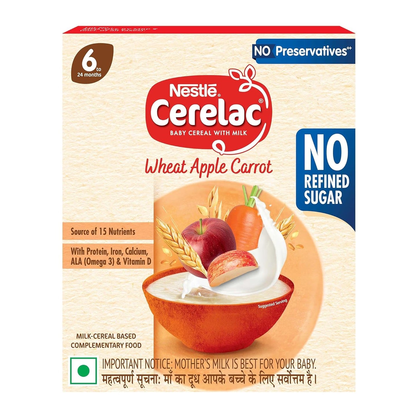 Nestle Cerelac Baby Food Cereal, Wheat Apple Carrot for 6 to 24 Months Baby, 300 gm