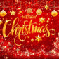 Red Merry Christmas Backdrop Glitter Bokeh Sparkle Snowflake Banner Size 5Feet Height & 8Feet Widt