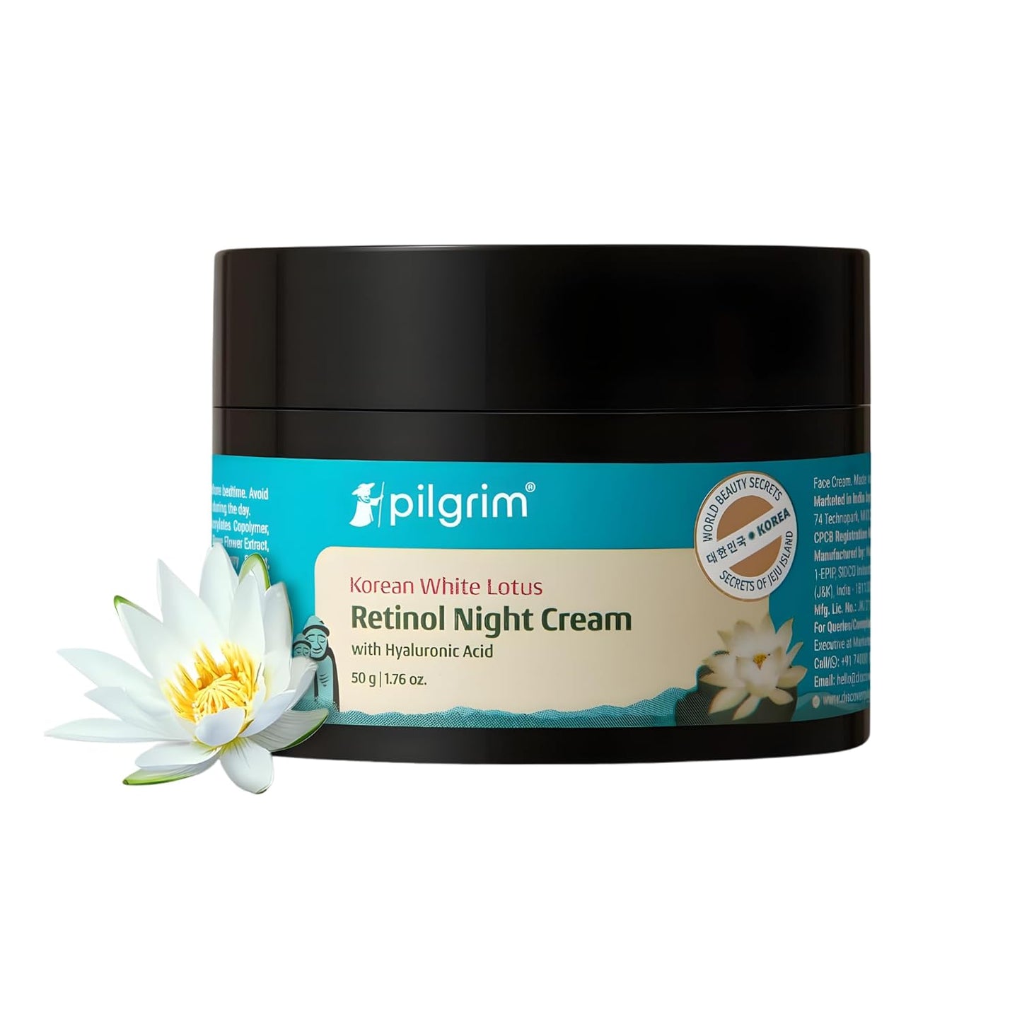 Pilgrim Korean Retinol Anti Aging Night Cream With Hyaluronic Acid & Vitamin C , 50gm