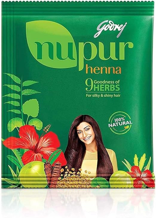 Godrej Nupur Henna Mehndi for Hair Color with Goodness of 9 Herbs 0, natural, 14.1 Ounce