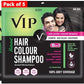 VIP Hair Colour Shampoo, Black, 20ml, (Pack of 5)