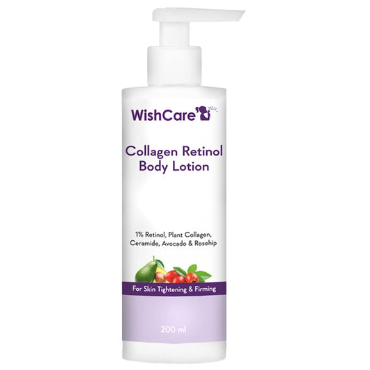 WishCare Collagen 1% Retinol Body Lotion - For Skin Tightening & Firming - With Niacinamide, Ceramide, Rosehip & Avocado - For Men & Women - 200 Ml