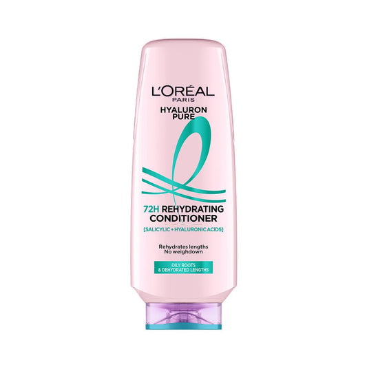 L'OREAL PARIS Unscented Hyaluron Pure 72H Rehydrating Conditioner, 340 ml