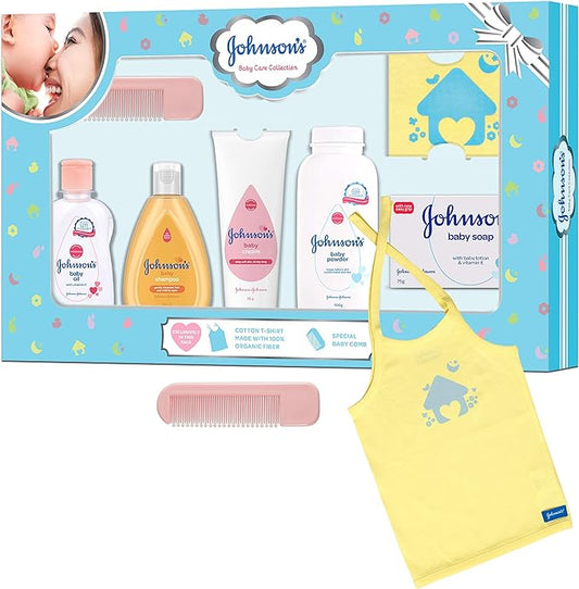 Johnson's Baby Gift Set with Organic Baby T-Shirt (7 Piece)