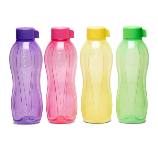 Tupperware Aquasafe Plastic Bottle, 1000 ml, Set of 4, Multicolor