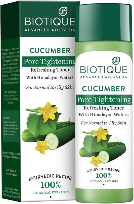 Biotique Bio Cucumber Pore Tightening Toner with Himalayan Waters for Normal to Oily skin, 120 ml