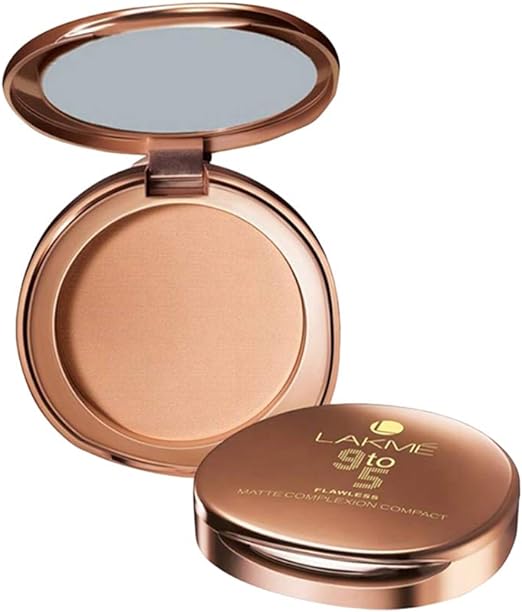 Lakme 9 To 5 Flawless Matte Complexion Compact, Almond, 8g