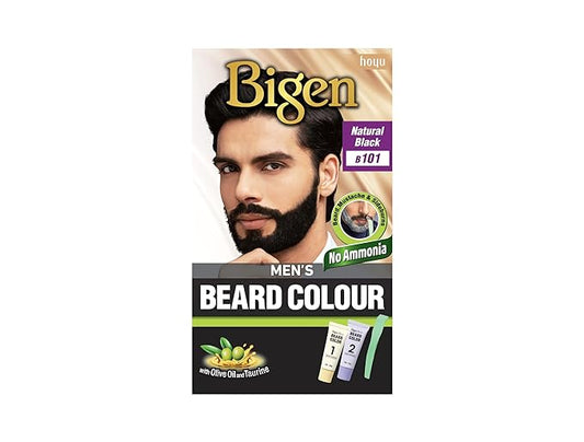 Bigen Men's Beard Color, 20g+20g - Natural Black B101