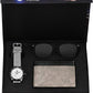 LORENZ Gift Box Combo of Men's Grey Dial Analog Watch, Grey Wallet & Black Wayfarer Sunglasses, Black,