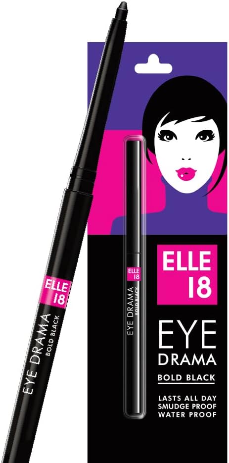 Elle 18 Eye Drama Kajal, Bold Black, 0.35g