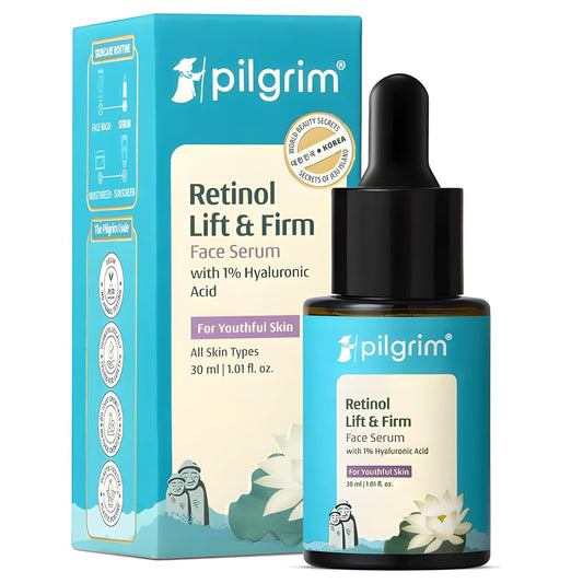Pilgrim Korean 0.5% Retinol & 1% Hyaluronic Acid Lift & Firm Anti Aging Serum, 30 ml