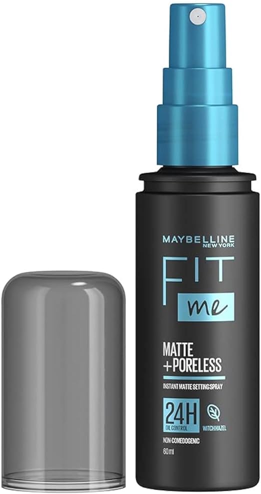 Maybelline New York Fit Me Matte + Poreless Setting Spray, 60 ml | Transfer-proof, 24H Oil-Control Formula With Witch Hazel