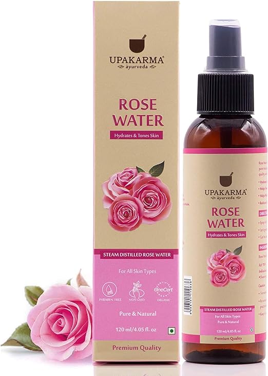 Upakarma Ayurveda Premium, Pure And Natural Rose Water Spray For Face, Gulab Jal, 120ml