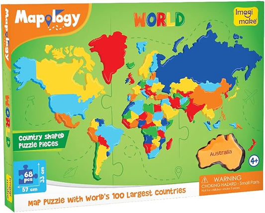 Imagimake  Mapology World- World Map And Its Countries- Learning Aid & Educational Toy- Jigsaw Puzzle- For kids Age 4 and Above