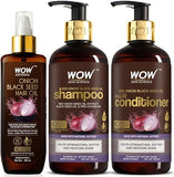 WOW Skin Science Onion Black Seed Ultimate Care Kit - Shampoo, Conditioner, Hair Oil - 800ml