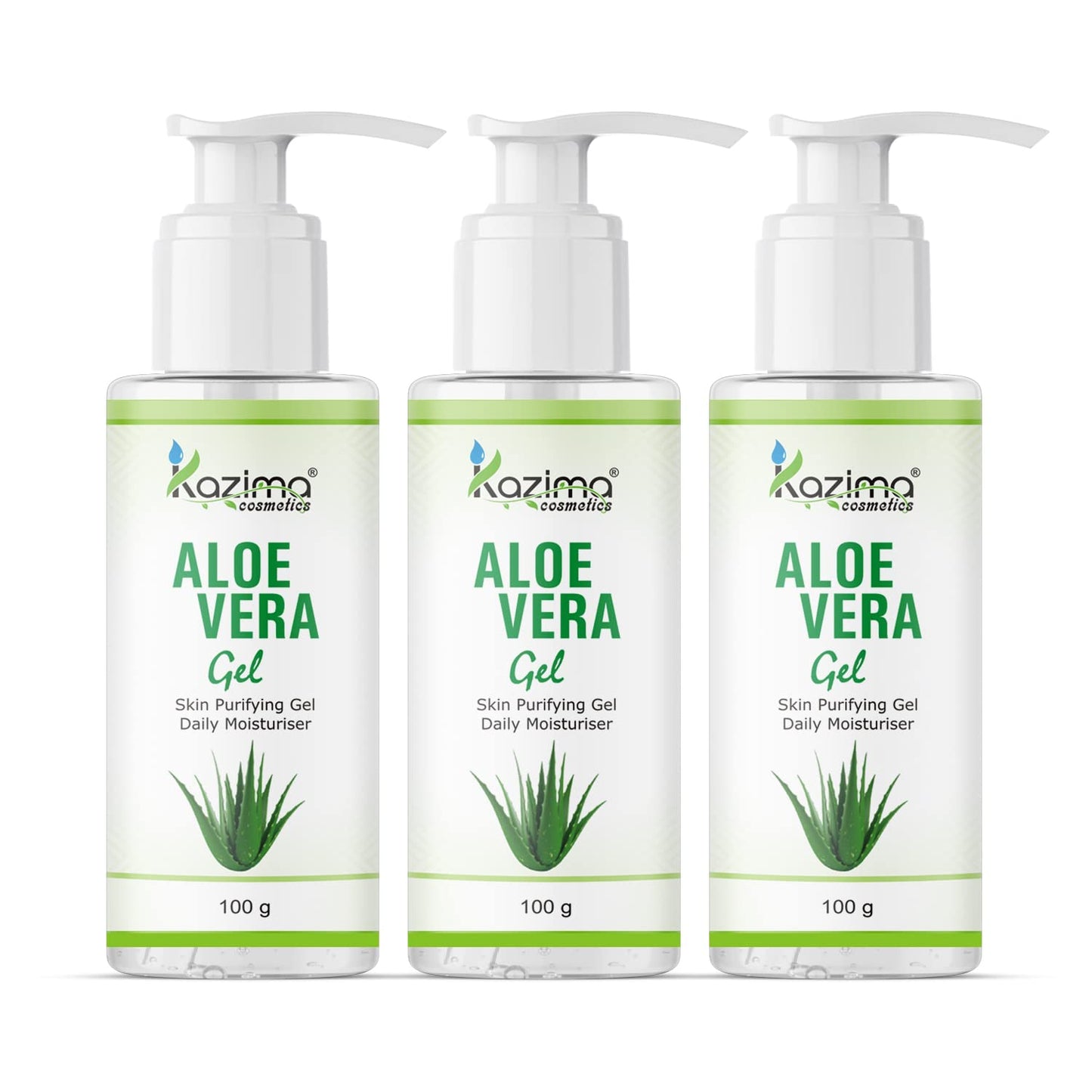 KAZIMA Aloe Vera Gel Raw -Pure Natural Gel  Pack of 3