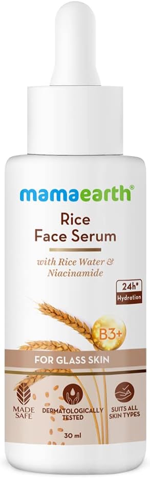 Mamaearth Rice Face Serum for Glowing Skin With Rice Water & Niacinamide for Glass Skin 30 ml,