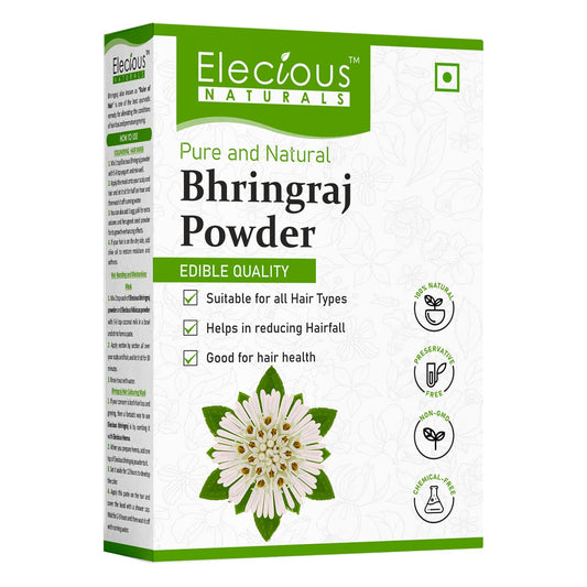 Elecious Pure Bhringraj Powder for hair growth and Eating, 200 gm
