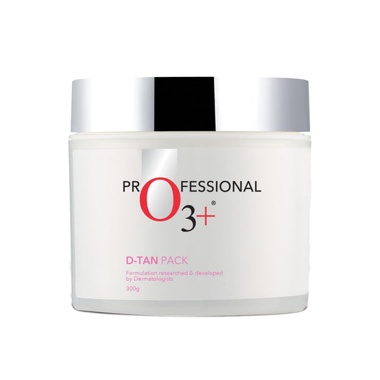 O3+ D-TAN Professional Face Pack for Instant Tan Removal & Glowing Skin with Lactic Acid, Pea Extract & Mint Extract - Ideal for All Skin Types (300g) | Detan Pack for Tan Removal for Face and Body