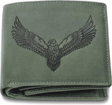 URBAN FOREST Zeus Vintage Green Leather Wallet for Men, Vintage Green, Two Fold Wallet