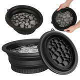 Silicone Face Bowl for Ice with Built-In Icetray, Collapsible Face Tub for Ice Bath