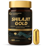 Carbamide Forte Shilajit Gold Capsules, Swarna Bhasma, Gokshura, Ashwagandha, 60 cap