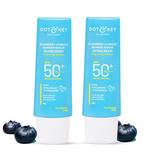 Dot & Key Blueberry Hydrate Barrier Repair Sunscreen SPF 50+,PA++++, 80 gm, Pack of 2
